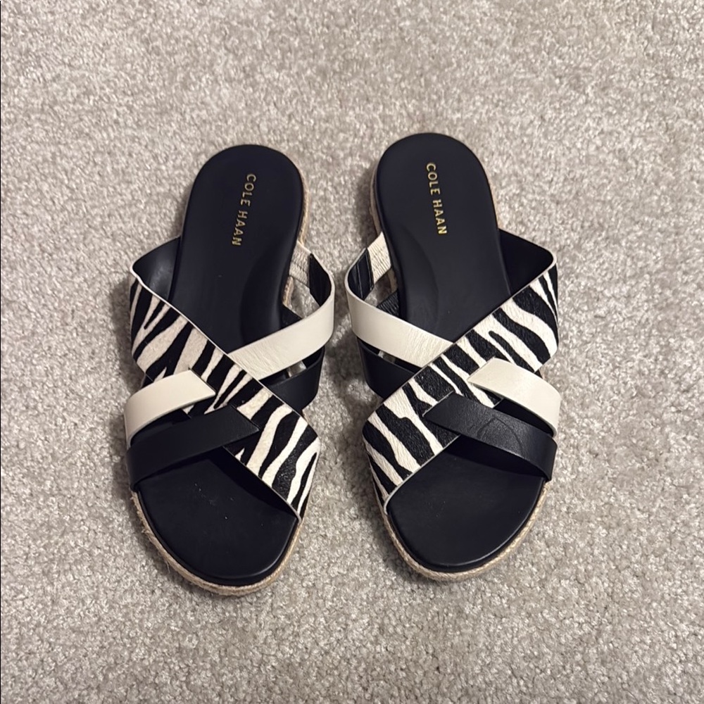Cole Haan Women's Black and White Sandals